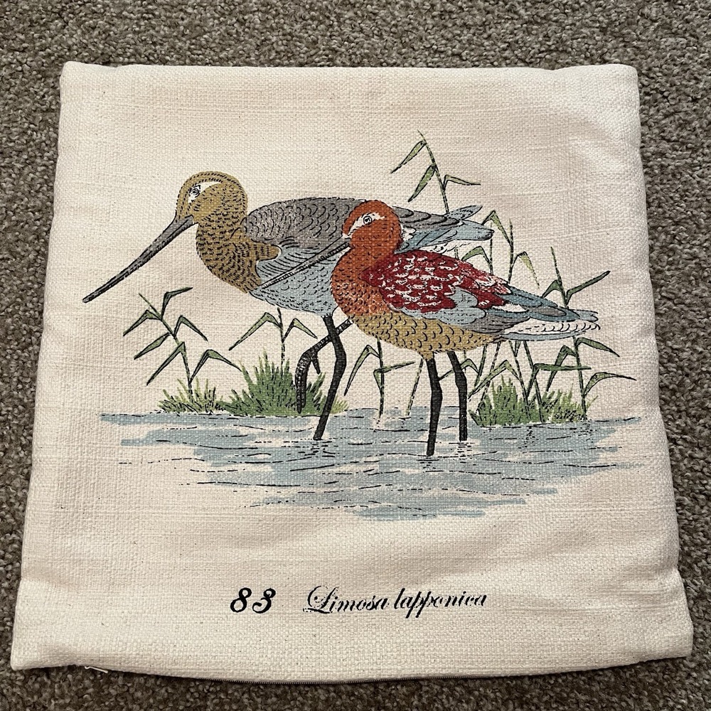 Wading Birds Decorative Throw Pillow Cover 16x16 Broad Weave Cotton Blend Godwit